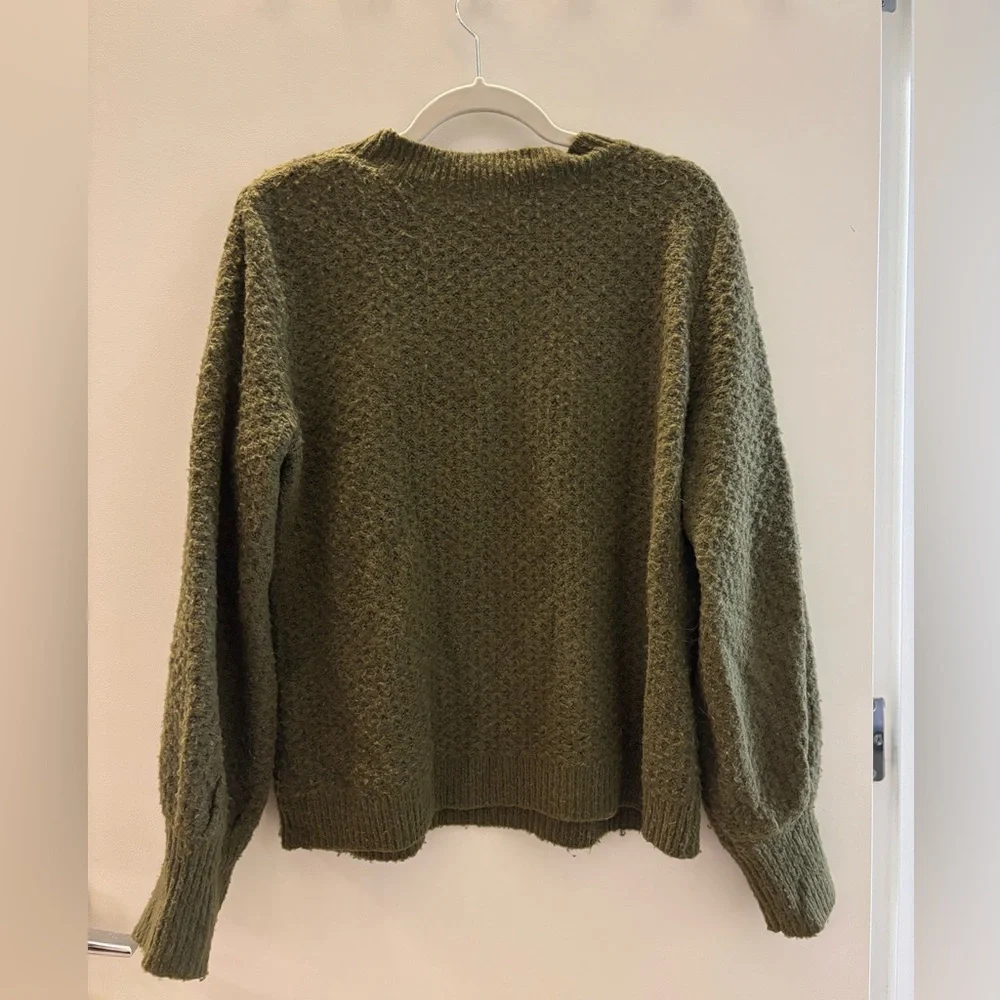 Balloon Sleeve Crewneck Sweater - Picture 2 of 4